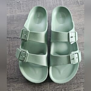 Lane Bryant Mint Green Buckle Slides